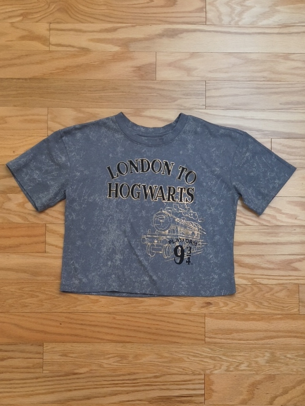 Harry Potter London to Hogwarts Short Sleeve Crop Tee Size L 10/12 NWOT